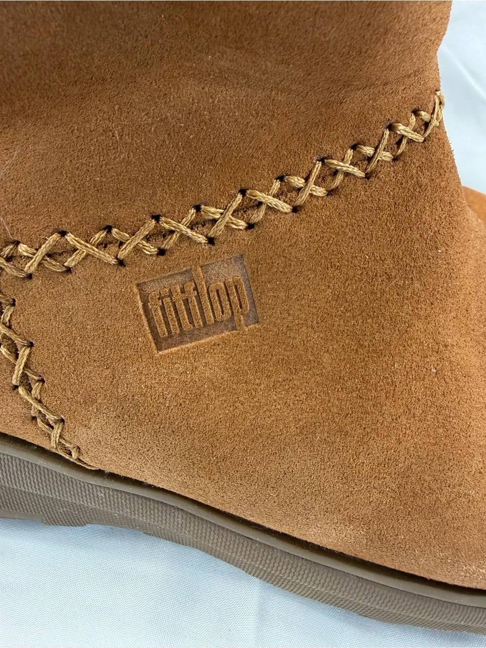 FitFlop Mukluk Shorty Chestnut Suede Ankle Boots Women’s Size 7 Casual Outdoors